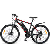 SAMEBIKE SY26 FT Electric Bike - 350W Motor 36V10AH Battery 35KM Range Mechanical Disc Brakes - Black